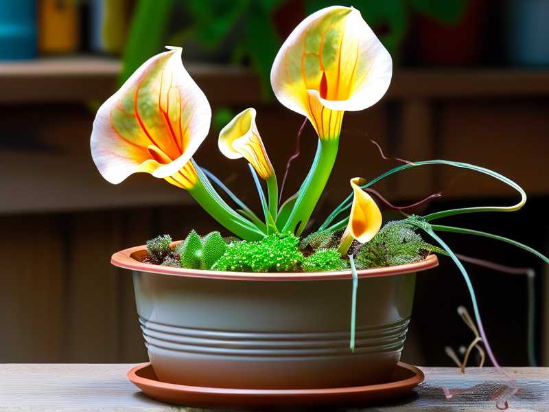 How to use slow gentle pouring methods to top off Sarracenia container tray water