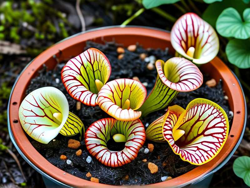 How to collect fallen pitcher debris from Sarracenia bog beds to prevent mold buildup