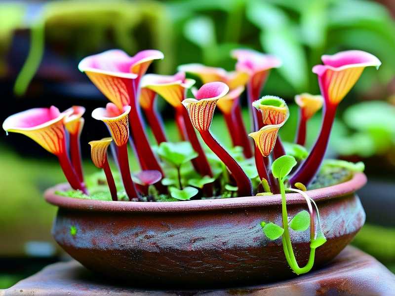 How to use coarser sand-heavy substrate on lower bog tiers for tall Sarracenia rhizomes