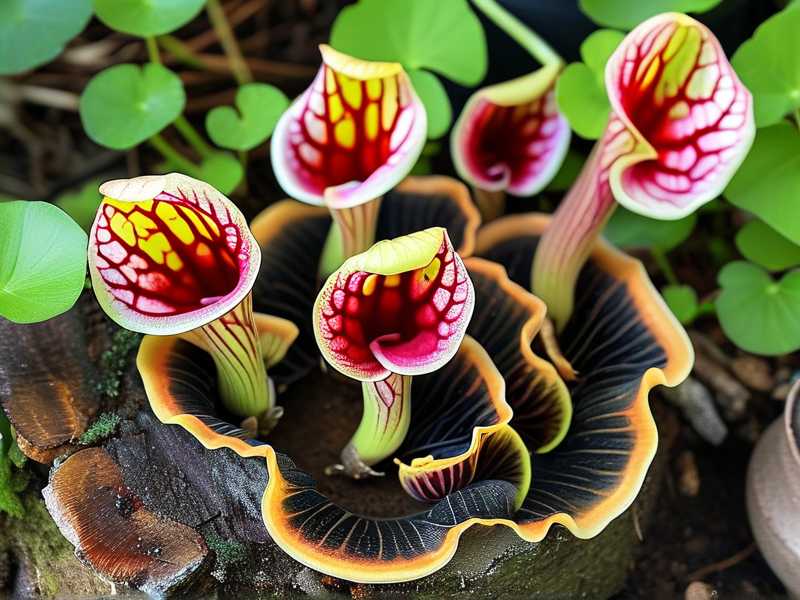 How to dust cut Sarracenia rhizome divisions with mild sulfur to prevent rot infection