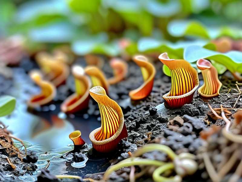 How to use stone edging stopping bog soil erosion exposing shallow Sarracenia rhizome crowns